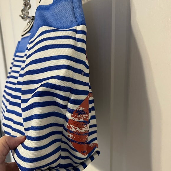 Coach Poppy Sequin Nautical Stripe Large Bag Purse 16970 - Picture 4 of 8